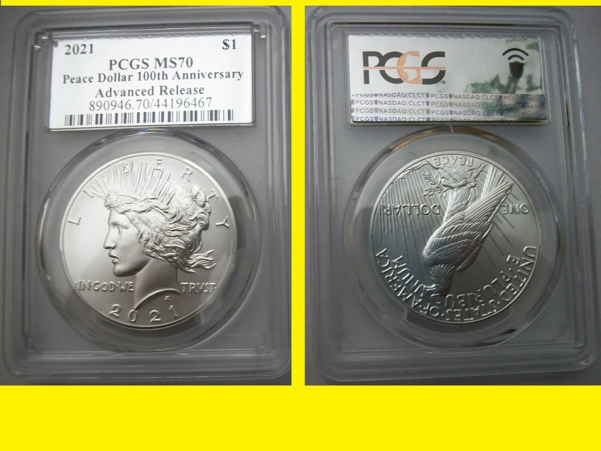 2021 PEACE SILVER Dollar PCGS MS 70 ADVANCE RELEASES SILVER FOIL
