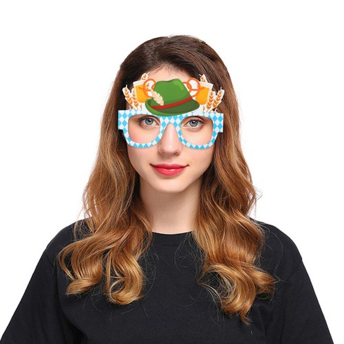 8Pcs Oktoberfest Party Photo Props Paper Glasses Eyeglasses Booth - Picture 4 of 12