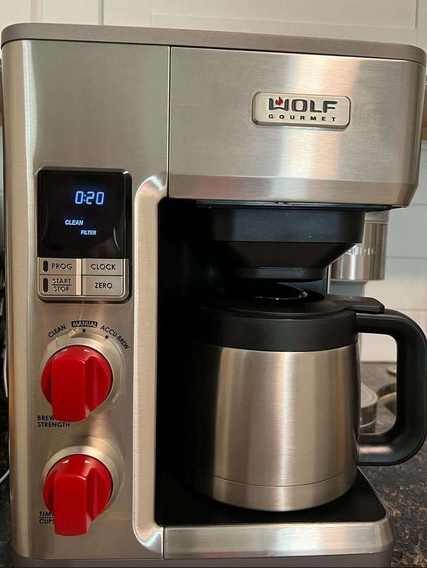 Wolf Gourmet Coffee Maker WGCM100S Red Knobs Auto Drip System 10 Cup Used eBay