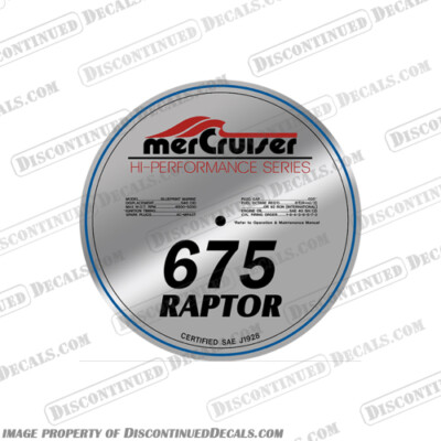 Fits Mercruiser Hi-Performance Raptor 675 Flame Spark Arrestor Decal