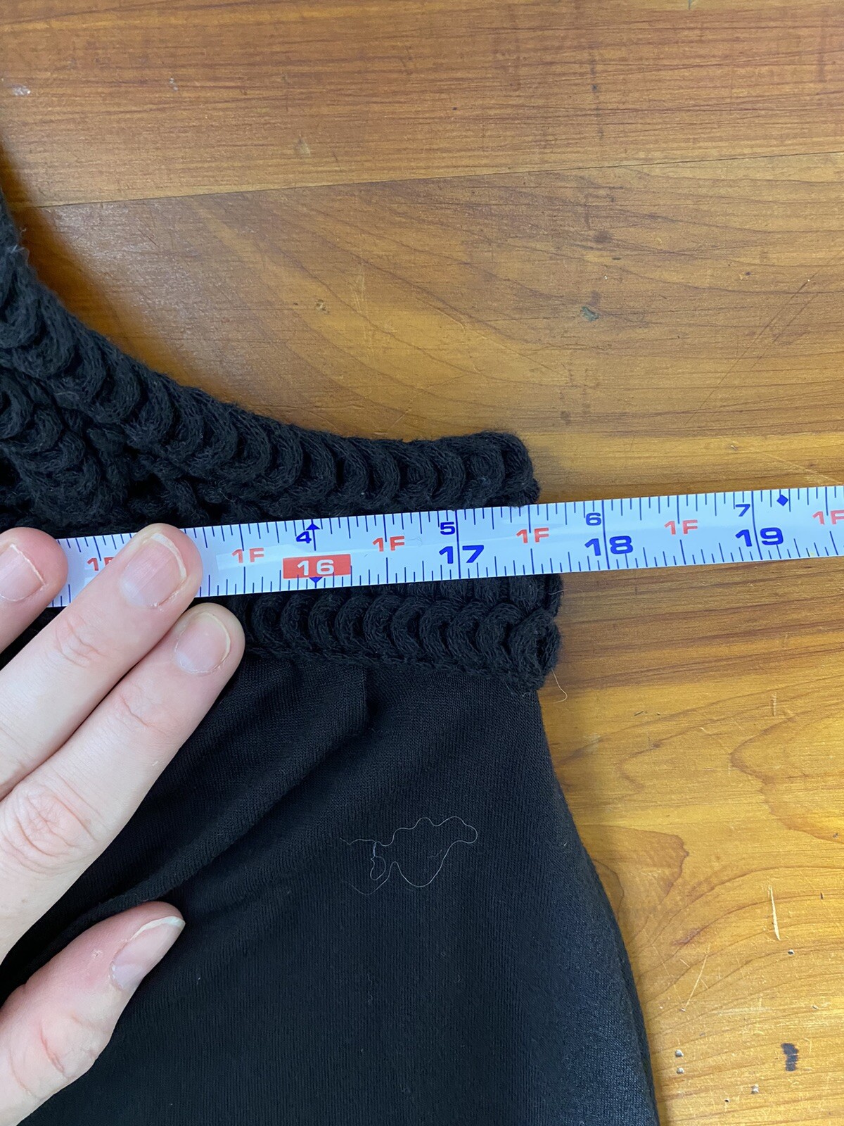 LOFT Size Medium Solid Black Crochet Neckline Sle… - image 12