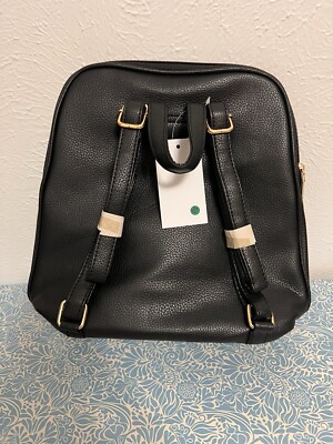 NWT AR NEW YORK Black Gold Fashionable Zippered Backpack  display picture 3