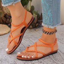 Sandalias de tanga de verano para mujer chanclas informales con tiras sin cordones zapatos de playa de verano
