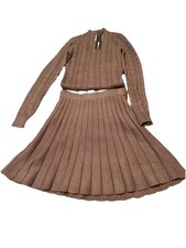 Fashion Nova Heather Gray Selene Sweater Skirt Set Size Small