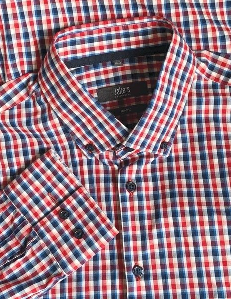 Men Jake*s Shirt Multicolor Cotton 36 / S / 44
