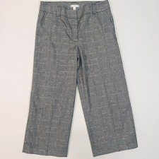 Tommy Hilfiger Ankle Pants Women  s Glen Check Plaid Black White Stretch Size 8