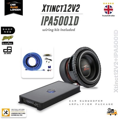 In Phase IPA5001D 5000W 1 Ohm Monoblock Verstärker + DB Audio Xtinct12v2 12'' Sub + Kit