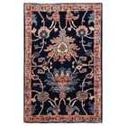 2'x3' Midnight Blue Heris Design Aryana Grade Soft Wool Hand Knotted Mat Rug