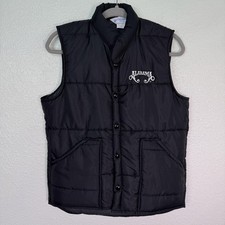 Vintage Alabama Band Vest Mens Small Quilted Puffer Snap Up Stream Made in USA