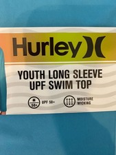 Hurley Youth Long Sleeve UPF 50 Swim Top - Turquoise Waves