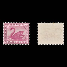 9027: Western Australia SG95 1d Carmine rose 1890 Sc#62 Mi34 Mint MNH C£48