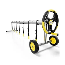 VINGLI 21 Feet Pool Cover Reel Set, Aluminum Solar Swimming Inground Blanket ...