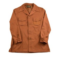 Vintage 1970s Brown Button Up Shirt Men's Large