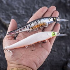 Jerkbaits For Bass With Treble Hook Medium Diving Minnow Fishing Lure Hard