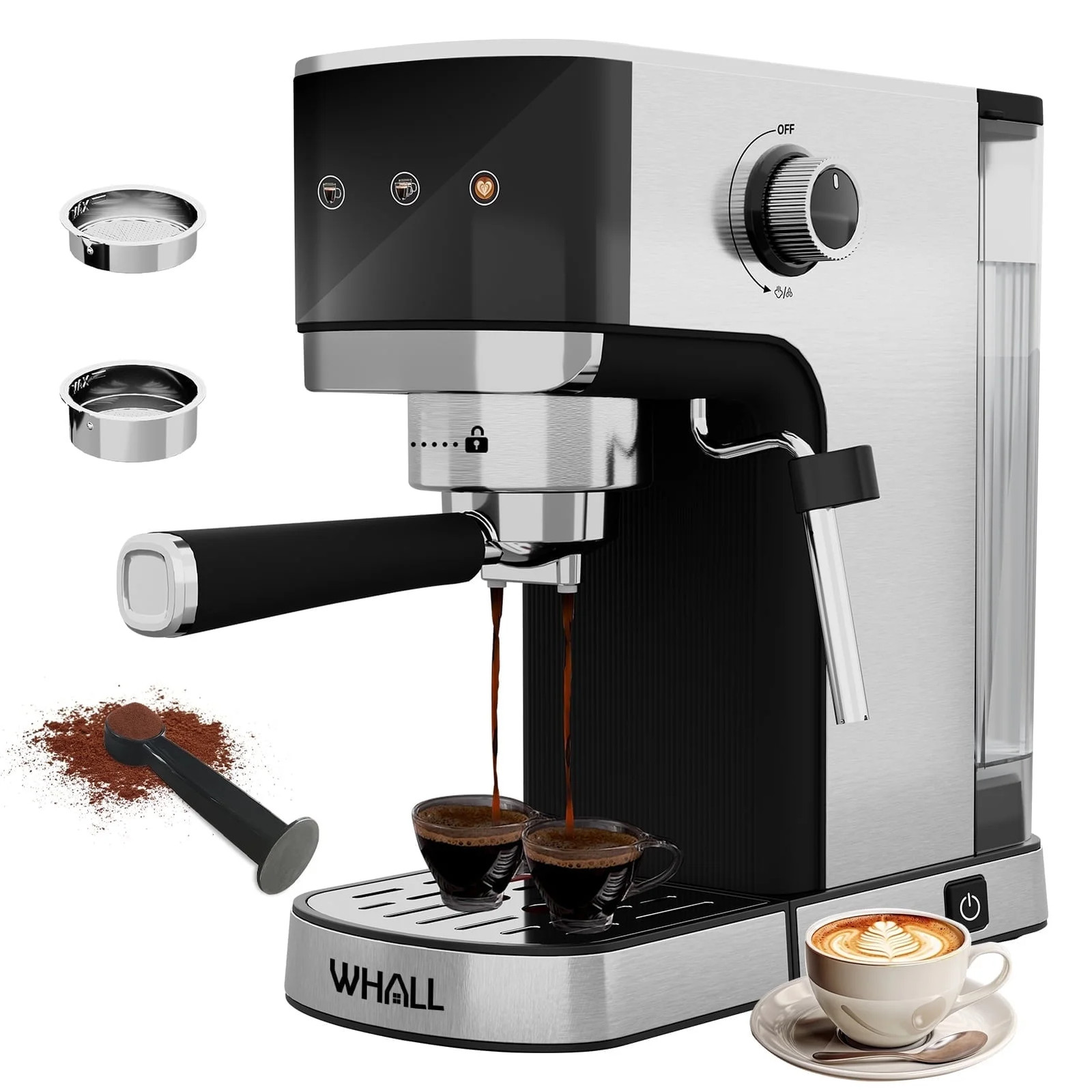 With Milk Frother Steam Wand, Stainless Steel