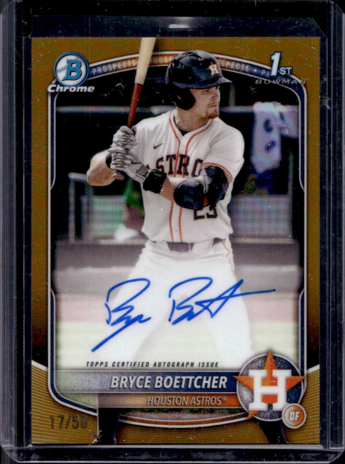 2025 Bowman Chrome Bryce Boettcher Auto Gold Refractor 1st #17/50
