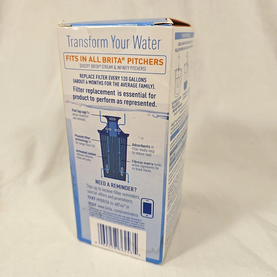 Brita Longlast Water Filter Pitcher Replacement 1 Filter Lead Reduction Blue New - Image 2 of 4