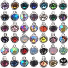 100 Sets 4MM Mixed Colors Cz Crystal Rivets Rhinestone Studs 4 MM