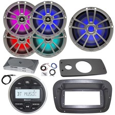 JBL Marine Radio, Spa Bezel,Adapter, ANT, Amp,Kit, LED Sub, 4x 6.5" 225W Speaker
