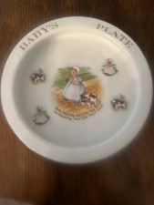 Antique Baby Bunting And Bunch Nursery Rhyme Child  s Plate