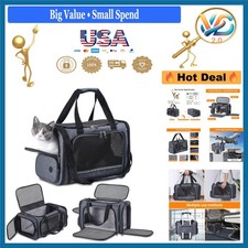 Airline Approved Pet Carrier for Cat Dog 17.5x8.5x11 Inch Grey Soft-Sided Tra...