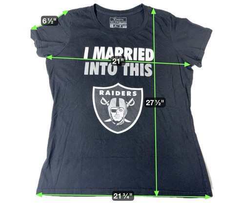 T-shirt donna Oakland Raiders divertente "Mi sono sposato con questo" XL - Foto 4 di 4