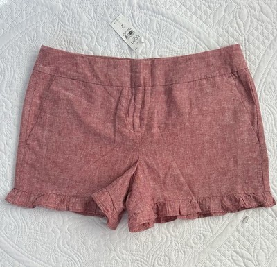 LOFT Women's High Waist Pink Ruffle Shorts size 2