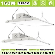 2Pack 160W LED Linear High Bay Shop Light UL Listed Adjustable 3500K/4000K/5000K