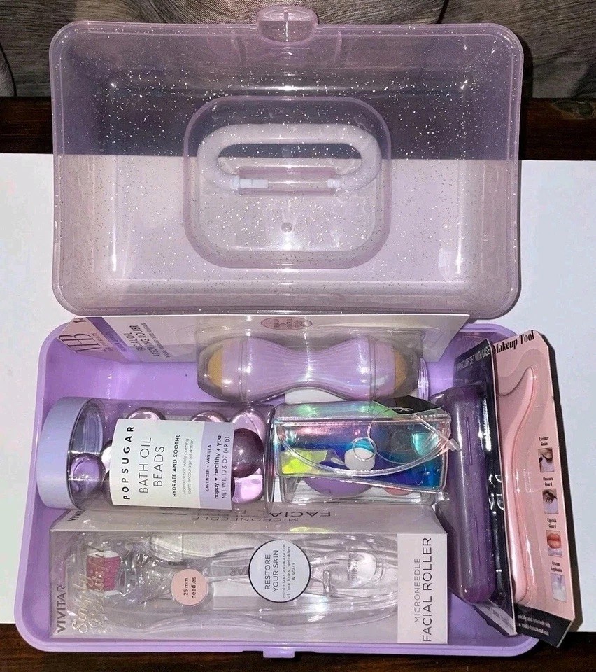 Spa Kit Makeup Case, Facial Roller, Bath Bombs