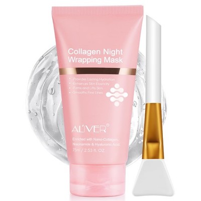 Collagen Night Wrapping Mask, Overnight Maske Gesicht, Peel off Kollagen Mask...