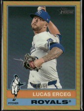 Lucas Erceg 2025 Topps Heritage #62 Chrome Gold Refractor #/50 Royals