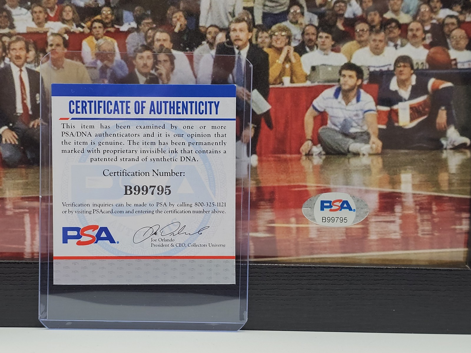 MICHAEL JORDAN FRAMED GATORADE SLAM DUNK PHOTO AUTO BULLS PSA/DNA Q7398 view 2