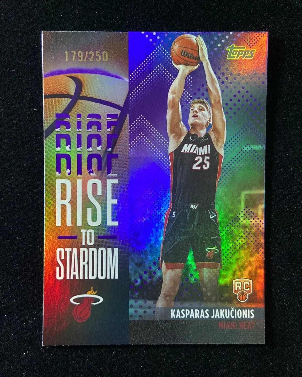 2025-26 Topps Rise To Stardom Purple Rainbow Kasparas Jakucionis RC /250 HD