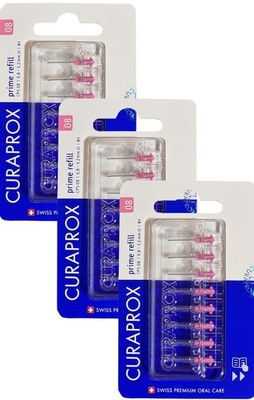 3x Curaprox Interdentalbürsten CPS 08 pink - Prime refill Zahnzwischenraumbürste