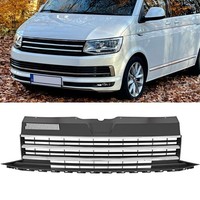 KüHlergrill Clean Schwarz + Chromleisten Breit Passt FüR VW T6 Ab 2015-2019