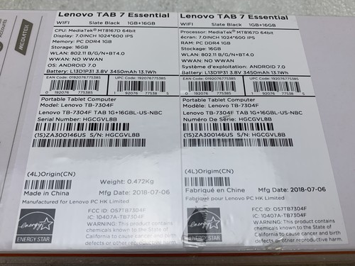 Lenovo Tab 7 Essential TB-7304F Wi-Fi 16GB Black Android Tablet SEALED - Picture 7 of 7