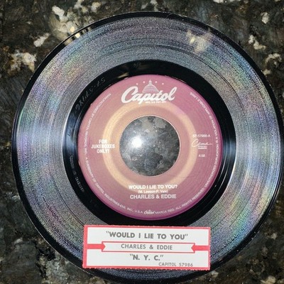 Would I Lie To You & N.Y.C. 45rpm PROMO Charles & Eddie New Old Stock W/tag