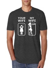 Your Wife VS My Wife Funny Super Hero Mens Premium Tri Blend T-Shirt
