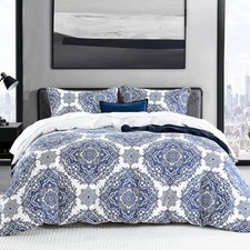 100 Cotton Home Damask Medallion Luxury Duvet Cover Set King Size Boho Paisley