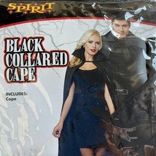 Spirit Black Collared Cape Adult One Size Halloween Vampire Gothic Costume
