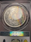 1883-O Morgan Silver Dollar PCGS MS-63+ Rainbow Toned Reverse