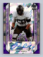 2021 Leaf Penei Sewell Metal Draft Auto Rookie RC  Purple /20