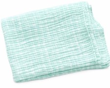 Cloud Island Mint Green Muslin Baby Blanket 41x45 Cotton Swaddle