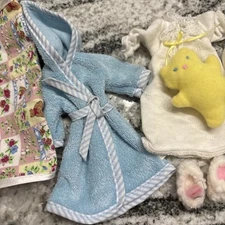 MADELINE EDEN 1996 SLUMBER PARTY NIGHTGOWN BUNNY EAR SLIPPERS BLANKET KITTEN