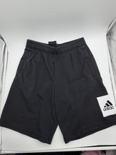 Adidas Mens Shorts Black French Terry Cotton Athletic Gym Shorts Size Medium