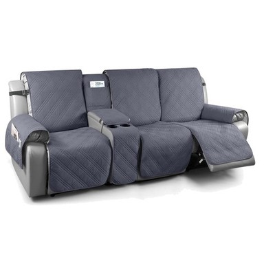 Soft & Comfortable Non-Slip Recliner Sofa Cover - Dark Grey 3-Seater Protector