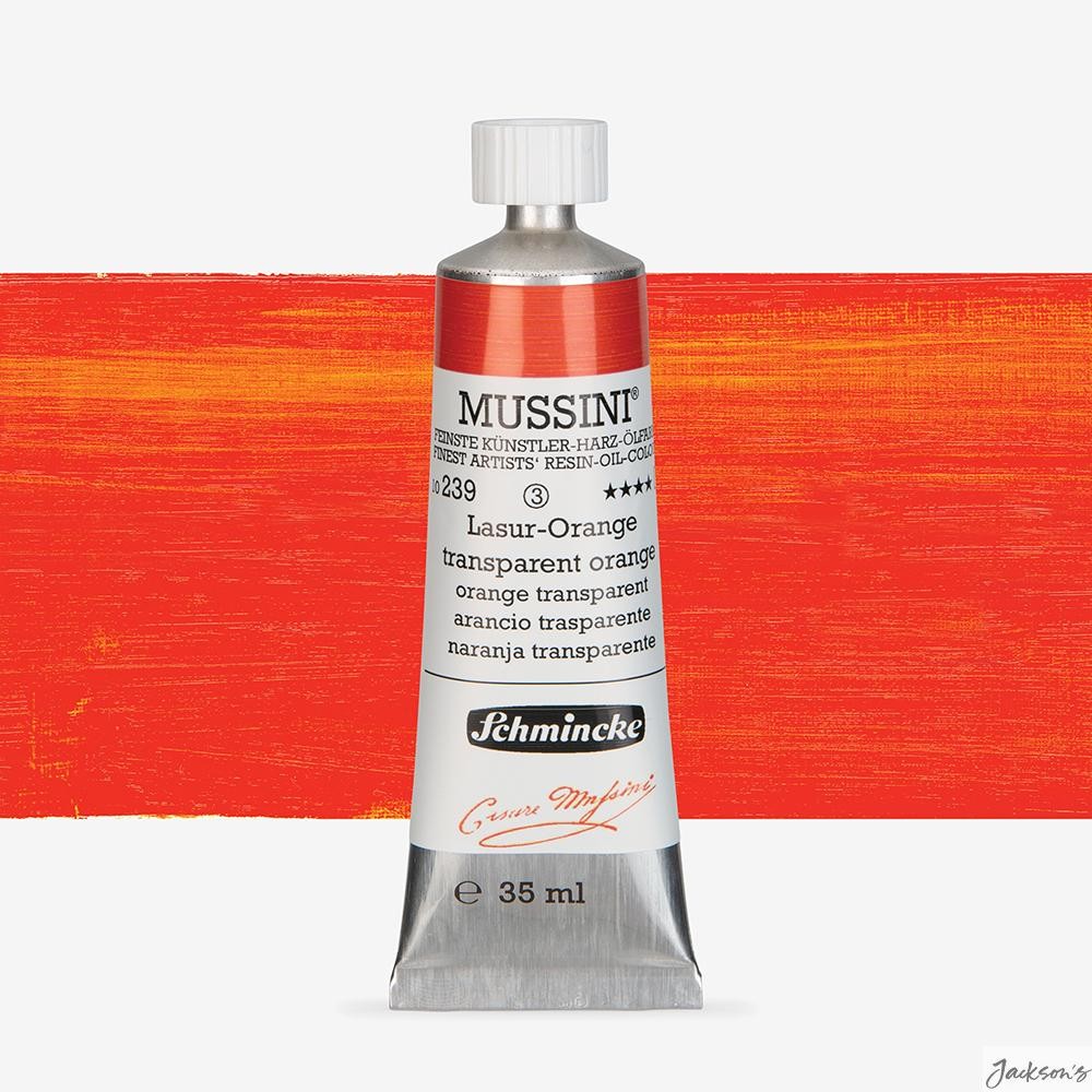 Schmincke Mussini Oil Paint Natural Resin 35ml Transparent Orange For Mixing