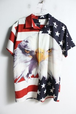 Herren USA Adler Print Hemd - Größe M (f87)