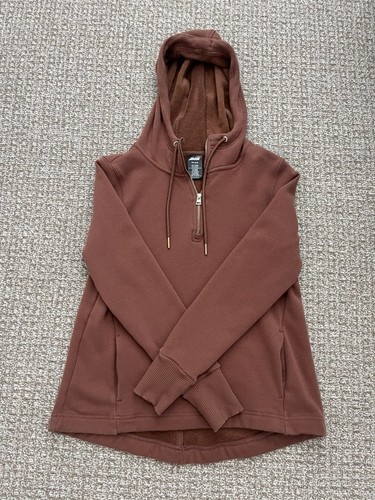 Women's AVIA Brown Hoodie Sweatshirt Size XS (0-2) 1/4 Zip - Picture 2 of 13