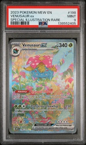 2023 POKEMON MEW EN-151 SPECIAL ILLUSTRATION RARE #198 VENUSAUR EX PSA 9
